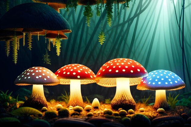 Hongos en un bosque fondos de pantalla