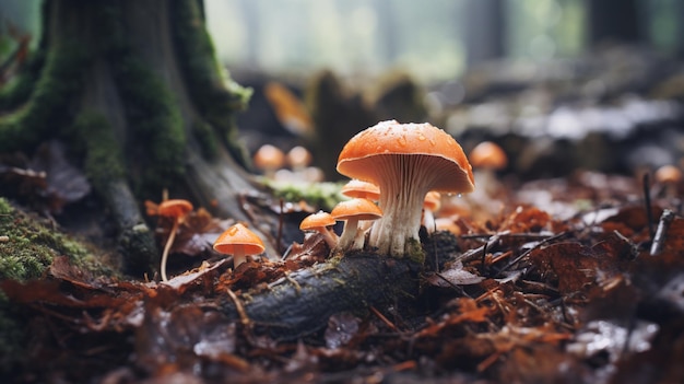 Foto hongos en la fotografía forestal