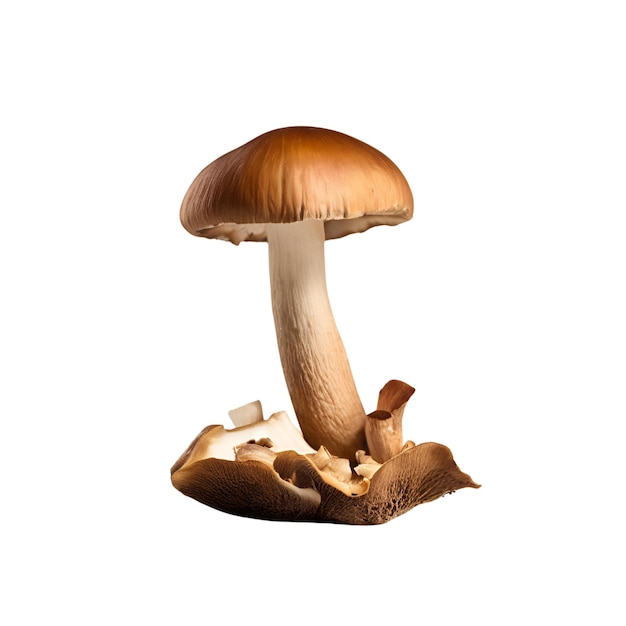 Hongos Porcini aislados en el sendero de corte de fondo blanco