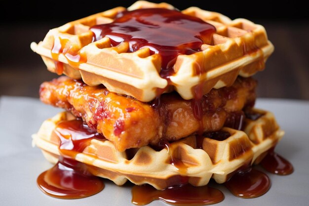 Honig Sriracha Hühner Waffelburger