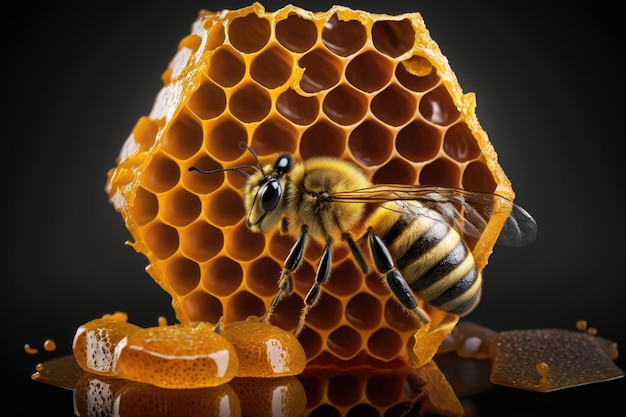 Honig und Waben mit Bienen-KI generiert