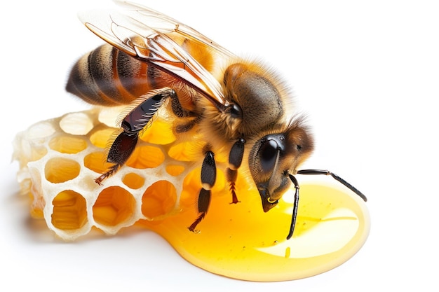 Honig von Bienen auf weißem Hintergrund