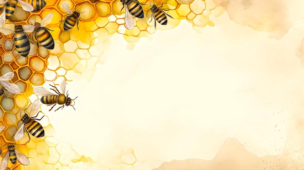 Honigbienen auf einem Kamm Naturen Kunstwerk in einer AIG-generierten Illustration Perfekt für pädagogische und ökologische Designs KI