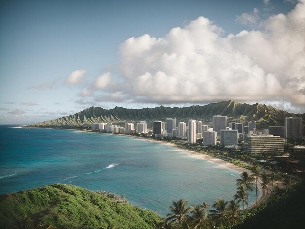 Honolulu City Hawaii mit wunderschöner Aussicht