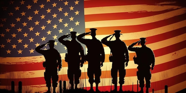 Honrando e lembrando as Forças Armadas dos EUA em ocasiões patrióticas Memorial day Dia dos Veteranos etc.