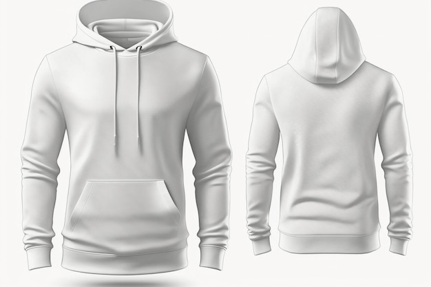 Hoodie 3D-Rendering Leeres männliches Hoodie-Sweatshirt mit langen Ärmeln
