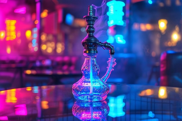 Hookah no fundo da cidade noturna