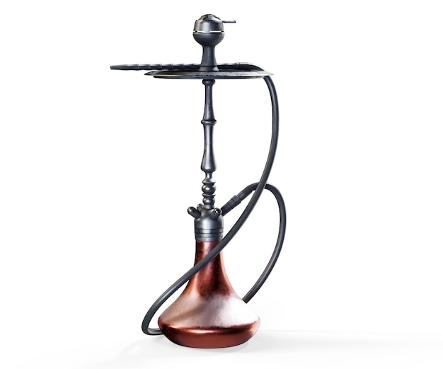 Hookah sobre un hermoso fondo oriental, humo 3d renderizado