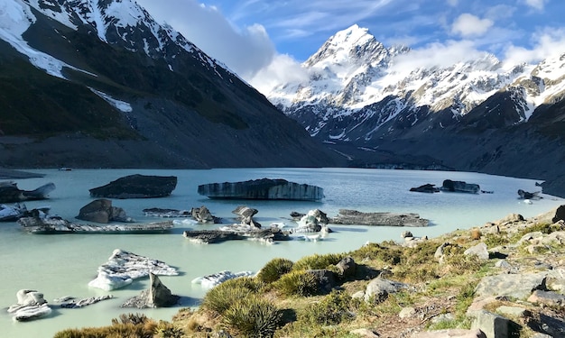 Hooker Lake frente al monte Cook