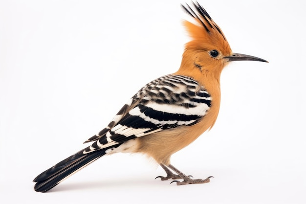 Hoopoe eurasiático Upupa epops sobre un fondo blanco