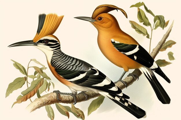 Foto hoopoes bird vector animal art print remezclado de obras de arte de john gould henry constantine richter y charles joseph