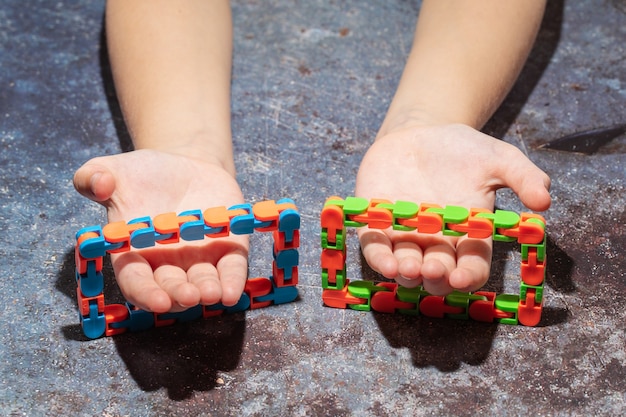 Foto hopoter sensory toys set, lindert stress und angst zappelspielzeug fahrrad kettenbahn squeeze toys stressabbau spielzeug für erwachsene und kinder