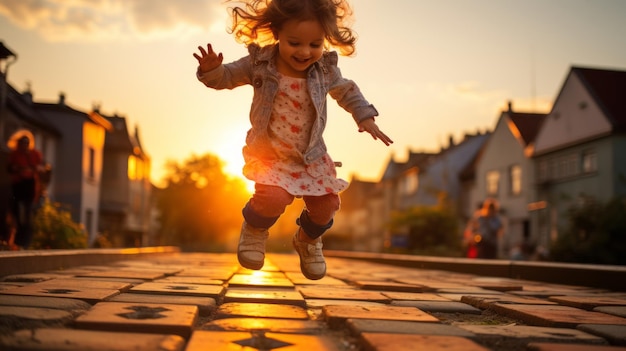 Hopscotch Straßenspiele für Kinder Klassiker Kinder Mädchen Jungen Kinder Verlobte glückliche Kinder Kinder Outd