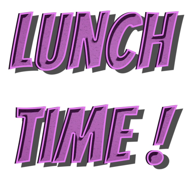 Hora del almuerzo fuente de tipografía cómica retro png