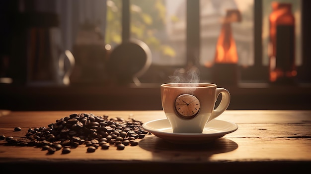 Hora del café por la mañana ilustración ultra realista