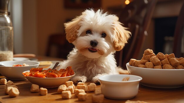 La hora de las comidas de Maltipoo