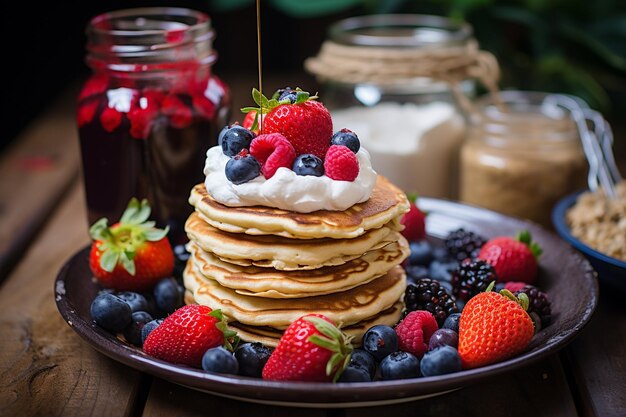 La hora del desayuno con una comida deliciosa