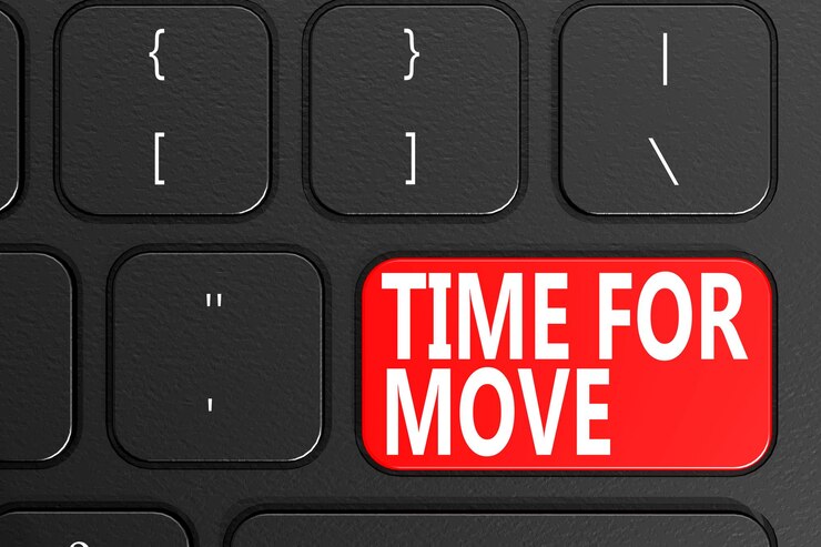 Foto hora de moverse en el teclado negro