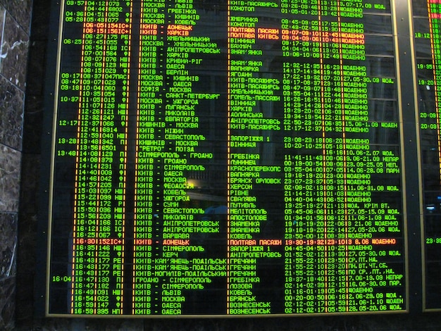 El horario de los trenes