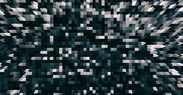 Horizontale breite Schwarz-Weiß-3D-Würfel und Spikes Abstraktion Hintergrund Hintergrund