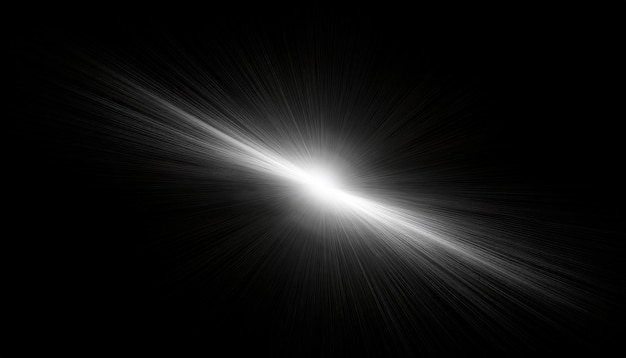 horizontale weiße Linsenflare auf schwarzem Hintergrund