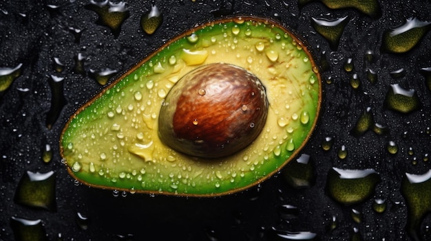 Horizontaler Hintergrund mit frischen Bio-Avocadofrüchten