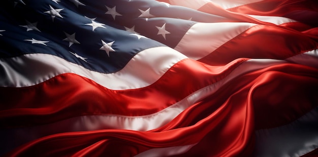 Horizontales Banner mit US-Flagge