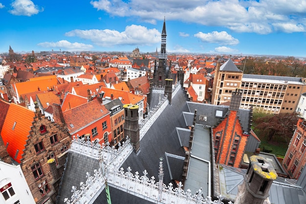 Foto el horizonte de la azotea de brujas, bélgica