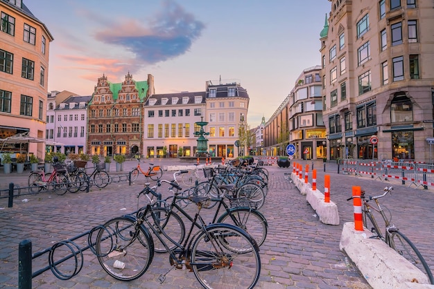 Horizonte céntrico de la ciudad de Copenhague en Dinamarca