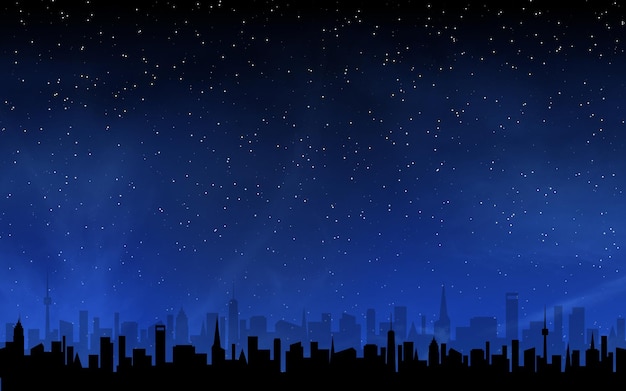 Horizonte y cielo nocturno profundo
