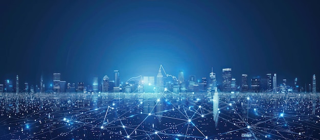 El horizonte de la ciudad cibernética Una metrópolis digital