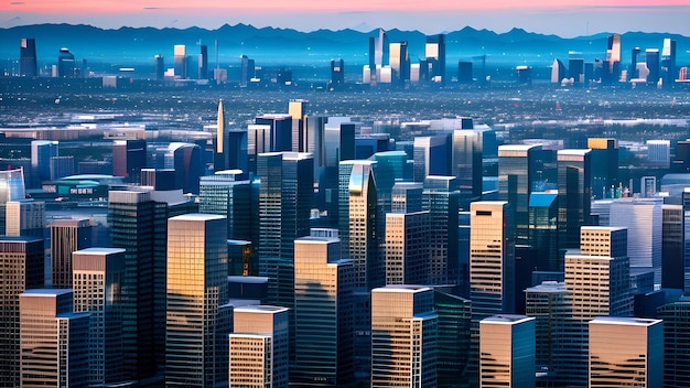 El horizonte de una ciudad con una ciudad al fondo