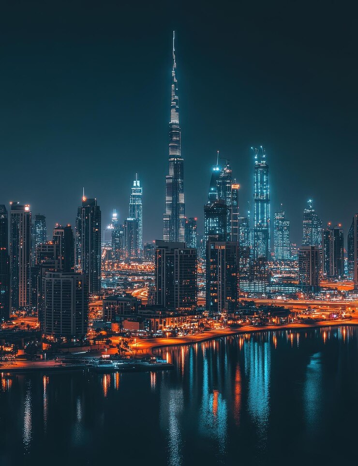 un horizonte de la ciudad con una ciudad en el fondo