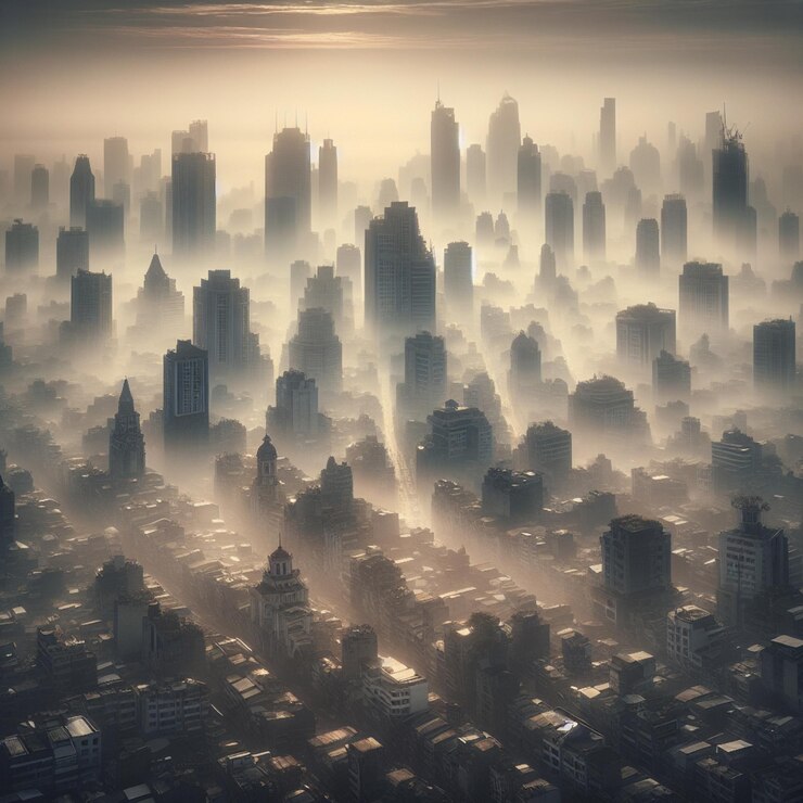 un horizonte de la ciudad con una ciudad en el fondo