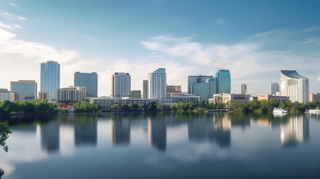 El horizonte de una ciudad con la ciudad de raleigh al fondo