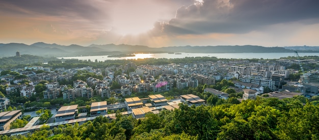 Horizonte de la ciudad de Hangzhou China