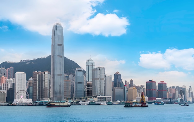 Horizonte de la ciudad de Hong Kong y el paisaje arquitectónico