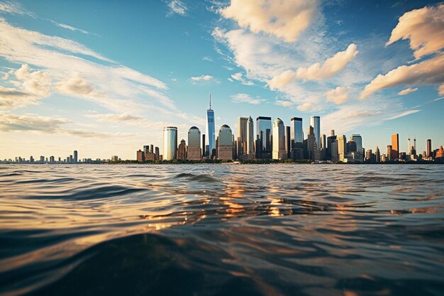 Foto un horizonte de la ciudad con el horizon de la ciudad en el fondo