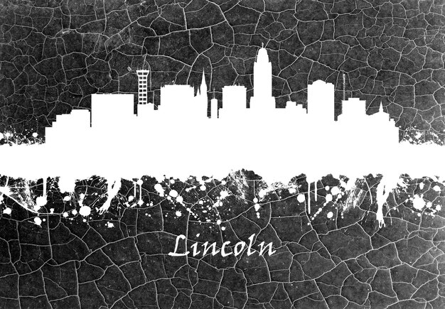 Foto horizonte de la ciudad de lincoln en blanco y negro