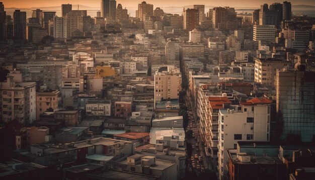 Foto horizonte de la ciudad por la noche el horizonte de la ciudad