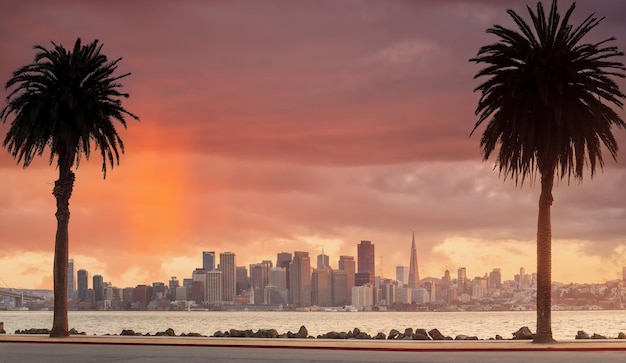 Horizonte de la ciudad de San Francisco tomado de Treasure Island en California