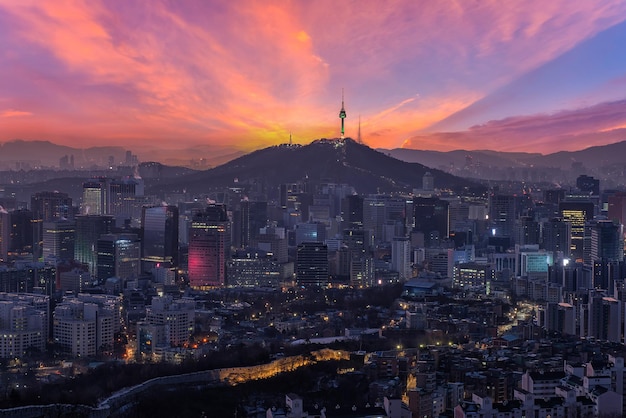 Horizonte de la ciudad de Seúl La mejor vista de Corea del Sur