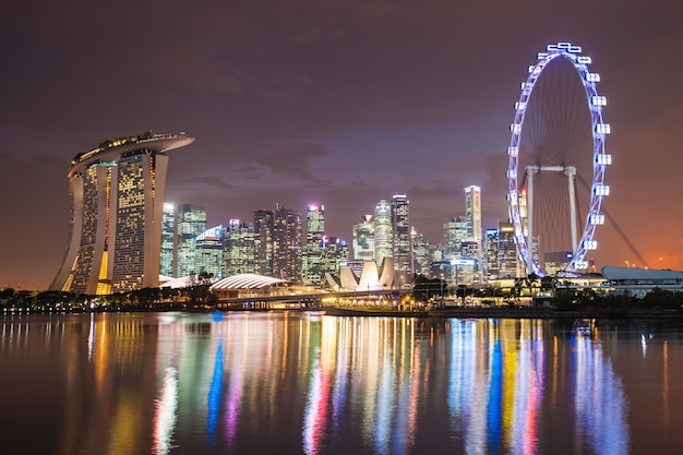 Foto horizonte de la ciudad de singapur