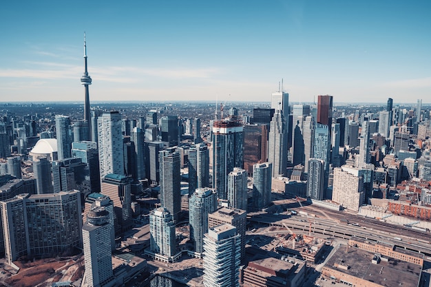 Horizonte de la ciudad de Toronto Canadá Vista aérea