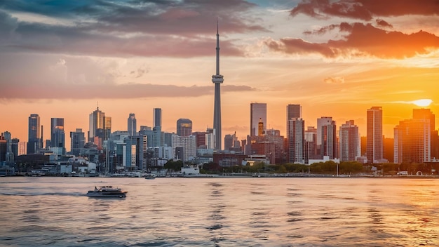 El horizonte de la ciudad de Toronto, Ontario, Canadá