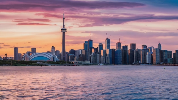 Foto el horizonte de la ciudad de toronto, ontario, canadá