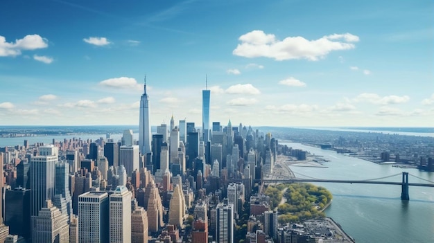 un horizonte de la ciudad con una vista del río y el horizonte de La ciudad