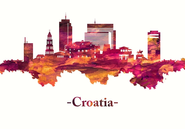 Horizonte de Croacia en rojo