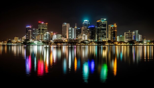 horizonte da cidade à noite horizonte do país à noite IA generativa