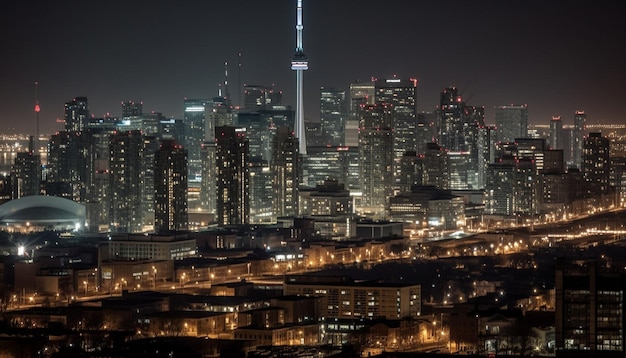 horizonte da cidade cidade à noite IA generativa da cidade